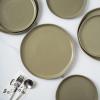 imageStone Lain Stoneware Dish Set Set of 4  Salad Plates Gray and BlueOlive