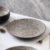 imageStone Lain Stoneware Dish Set Set of 4  Salad Plates BrownBlackBrownBlack