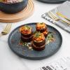 imageStone Lain Stoneware Dish Set Set of 4  Salad Plates Gray and BlueGray and Blue