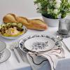 imageStone Lain Esme 12Piece Dinnerware Set Porcelain Plates and Bowls Set Dish Set for 4 Microwave and Dishwasher Safe GreenBlack