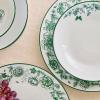 imageStone Lain Esme 12Piece Dinnerware Set Porcelain Plates and Bowls Set Dish Set for 4 Microwave and Dishwasher Safe GreenGreen