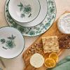 imageStone Lain Esme 12Piece Dinnerware Set Porcelain Plates and Bowls Set Dish Set for 4 Microwave and Dishwasher Safe GreenGreen