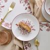 imageStone Lain Esme 12Piece Dinnerware Set Porcelain Plates and Bowls Set Dish Set for 4 Microwave and Dishwasher Safe GreenRed