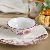 imageStone Lain Esme 12Piece Dinnerware Set Porcelain Plates and Bowls Set Dish Set for 4 Microwave and Dishwasher Safe GreenRed