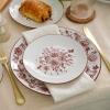 imageStone Lain Esme 12Piece Dinnerware Set Porcelain Plates and Bowls Set Dish Set for 4 Microwave and Dishwasher Safe GreenRed
