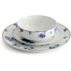 imageStone Lain Viola 12Piece Dinnerware Set Porcelain Plates and Bowls Set Dish Set for 4 Microwave and dishwasher Safe BlueBlue