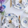 imageStone Lain Viola 12Piece Dinnerware Set Porcelain Plates and Bowls Set Dish Set for 4 Microwave and dishwasher Safe BlueBlue