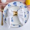 imageStone Lain Viola 12Piece Dinnerware Set Porcelain Plates and Bowls Set Dish Set for 4 Microwave and dishwasher Safe BlueBlue
