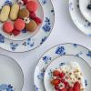 imageStone Lain Viola 12Piece Dinnerware Set Porcelain Plates and Bowls Set Dish Set for 4 Microwave and dishwasher Safe BlueBlue