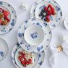 imageStone Lain Viola 12Piece Dinnerware Set Porcelain Plates and Bowls Set Dish Set for 4 Microwave and dishwasher Safe BlueBlue