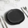 imageStone Lain Baskerville 16Piece Dinnerware Set Stoneware Borosilicate Glass GreenBlack