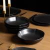 imageStone Lain Baskerville 16Piece Dinnerware Set Stoneware Borosilicate Glass GreenBlack