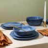 imageStone Lain Baskerville 16Piece Dinnerware Set Stoneware Borosilicate Glass GreenBlue