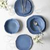 imageStone Lain Baskerville 16Piece Dinnerware Set Stoneware Borosilicate Glass GreenBlue
