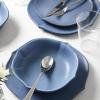 imageStone Lain Baskerville 16Piece Dinnerware Set Stoneware Borosilicate Glass GreenBlue