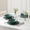 imageStone Lain Baskerville 16Piece Dinnerware Set Stoneware Borosilicate Glass GreenGreen