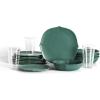 imageStone Lain Baskerville 16Piece Dinnerware Set Stoneware Borosilicate Glass GreenGreen