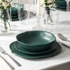 imageStone Lain Baskerville 16Piece Dinnerware Set Stoneware Borosilicate Glass GreenGreen