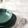 imageStone Lain Baskerville 16Piece Dinnerware Set Stoneware Borosilicate Glass GreenGreen
