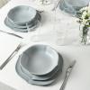 imageStone Lain Baskerville 16Piece Dinnerware Set Stoneware Borosilicate Glass GreenLight Blue