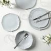 imageStone Lain Baskerville 16Piece Dinnerware Set Stoneware Borosilicate Glass GreenLight Blue