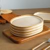 imageStone Lain Cairo 12Piece Dinnerware Set Stoneware Plates and Bowls Set Microwave and Dishwasher Safe Includes Dinner and Salad Plates Cereal Bowls Dishes for 4 SandSand