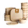 imageStone Lain Cairo 12Piece Dinnerware Set Stoneware Plates and Bowls Set Microwave and Dishwasher Safe Includes Dinner and Salad Plates Cereal Bowls Dishes for 4 SandSand