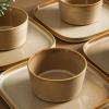 imageStone Lain Cairo 12Piece Dinnerware Set Stoneware Plates and Bowls Set Microwave and Dishwasher Safe Includes Dinner and Salad Plates Cereal Bowls Dishes for 4 SandSand