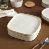 imageStone Lain Cairo 12Piece Dinnerware Set Stoneware Plates and Bowls Set Microwave and Dishwasher Safe Includes Dinner and Salad Plates Cereal Bowls Dishes for 4 SandWhite Speckled