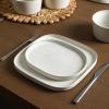 imageStone Lain Cairo 12Piece Dinnerware Set Stoneware Plates and Bowls Set Microwave and Dishwasher Safe Includes Dinner and Salad Plates Cereal Bowls Dishes for 4 SandWhite Speckled
