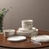 imageStone Lain Cairo 12Piece Dinnerware Set Stoneware Plates and Bowls Set Microwave and Dishwasher Safe Includes Dinner and Salad Plates Cereal Bowls Dishes for 4 SandWhite Speckled