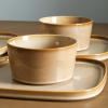imageStone Lain Cairo 12Piece Dinnerware Set Stoneware Plates and Bowls Set Microwave and Dishwasher Safe Includes Dinner and Salad Plates Cereal Bowls Dishes for 4 SandSand