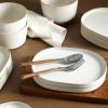 imageStone Lain Cairo 12Piece Dinnerware Set Stoneware Plates and Bowls Set Microwave and Dishwasher Safe Includes Dinner and Salad Plates Cereal Bowls Dishes for 4 SandWhite Speckled