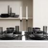 imageStone Lain Dua 16Piece Dinnerware Set Stoneware Borosilicate Glass WhiteBlack