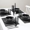 imageStone Lain Dua 16Piece Dinnerware Set Stoneware Borosilicate Glass WhiteBlack