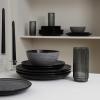 imageStone Lain Dua 16Piece Dinnerware Set Stoneware Borosilicate Glass WhiteBlack