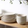 imageStone Lain Dua 16Piece Dinnerware Set Stoneware Borosilicate Glass WhiteWhite