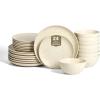 imageStone Lain Dua 16Piece Dinnerware Set Stoneware Borosilicate Glass WhiteWhite