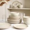 imageStone Lain Dua 16Piece Dinnerware Set Stoneware Borosilicate Glass WhiteWhite