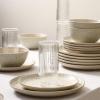 imageStone Lain Dua 16Piece Dinnerware Set Stoneware Borosilicate Glass WhiteWhite