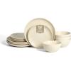 imageStone Lain Dua 16Piece Dinnerware Set Stoneware Borosilicate Glass WhiteWhite