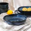 imageStone Lain Mirella 32Piece Dinnerware Set Stoneware Borosilicate Glass BeigeBlue
