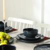 imageStone Lain Mirella 32Piece Dinnerware Set Stoneware Borosilicate Glass BeigeBlue