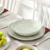 imageStone Lain Mirella 32Piece Dinnerware Set Stoneware Borosilicate Glass BeigeLight Green