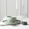 imageStone Lain Mirella 32Piece Dinnerware Set Stoneware Borosilicate Glass BeigeLight Green