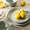 imageStone Lain Mirella 32Piece Dinnerware Set Stoneware Borosilicate Glass BeigeLight Green