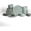 imageStone Lain Mirella 32Piece Dinnerware Set Stoneware Borosilicate Glass BeigeLight Green