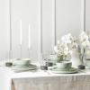 imageStone Lain Mirella 32Piece Dinnerware Set Stoneware Borosilicate Glass BeigeLight Green