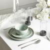 imageStone Lain Mirella 32Piece Dinnerware Set Stoneware Borosilicate Glass BeigeLight Green