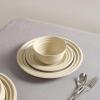 imageStone Lain Zen Stoneware 12Piece Dinnerware Set Service for 4 Beige Includes Salad  Dinner Plates ampamp Bowls Textured Sand Finish Microwave ampamp Dishwasher SafeBeige